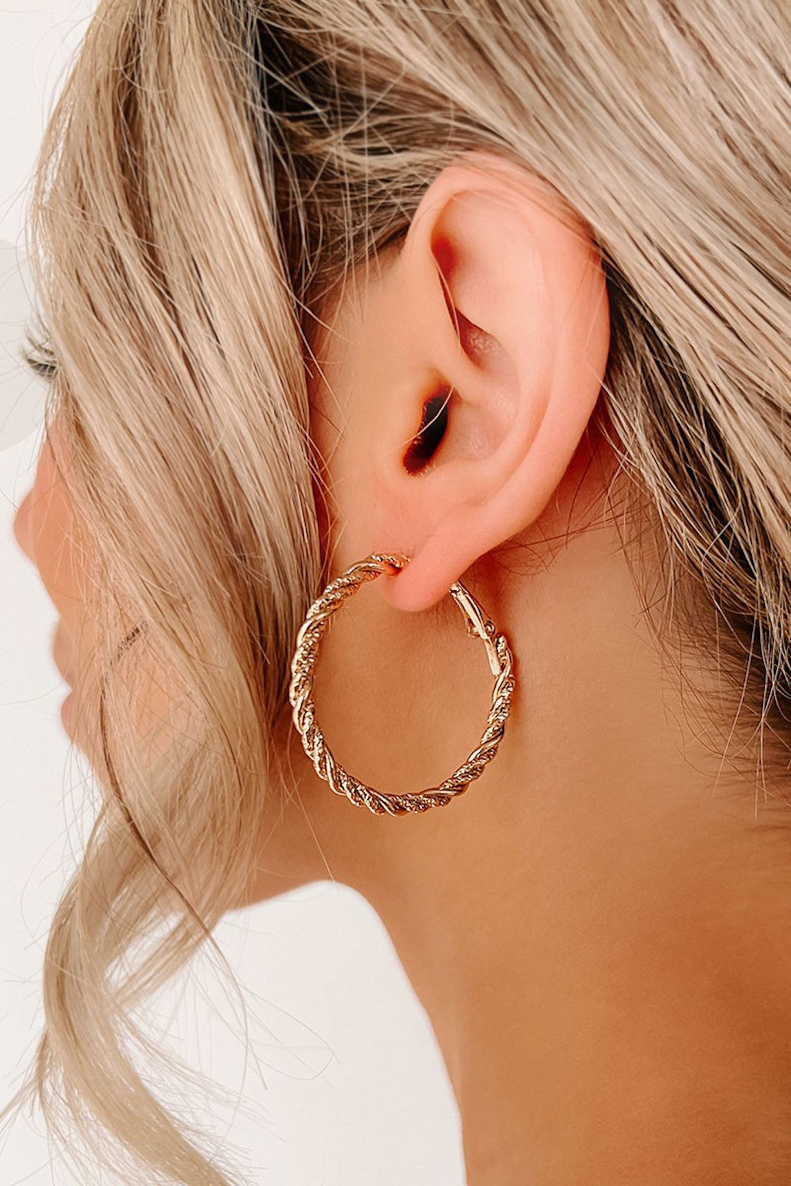 Jada Gold Twist Hoop Earrings