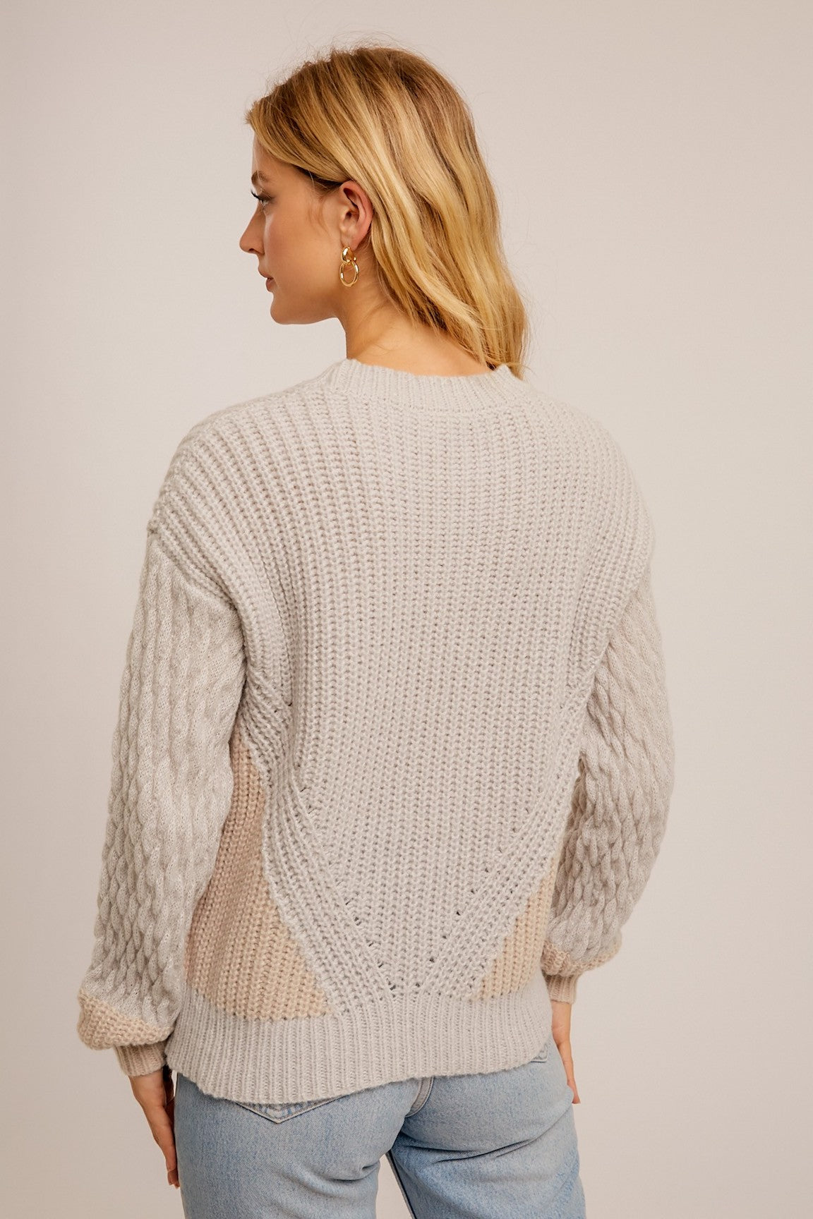 Radleigh Grey Mixed Texture Sweater