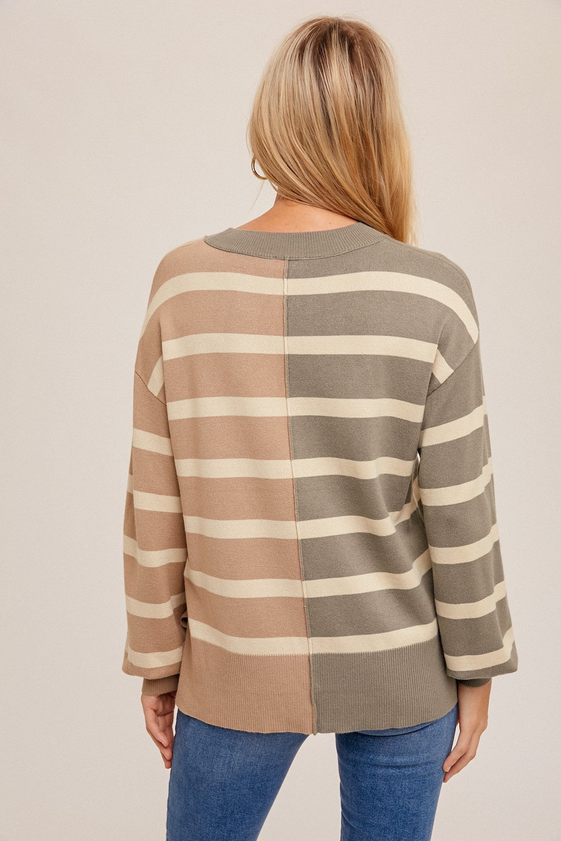 Quincy Color Block Striped Sweater
