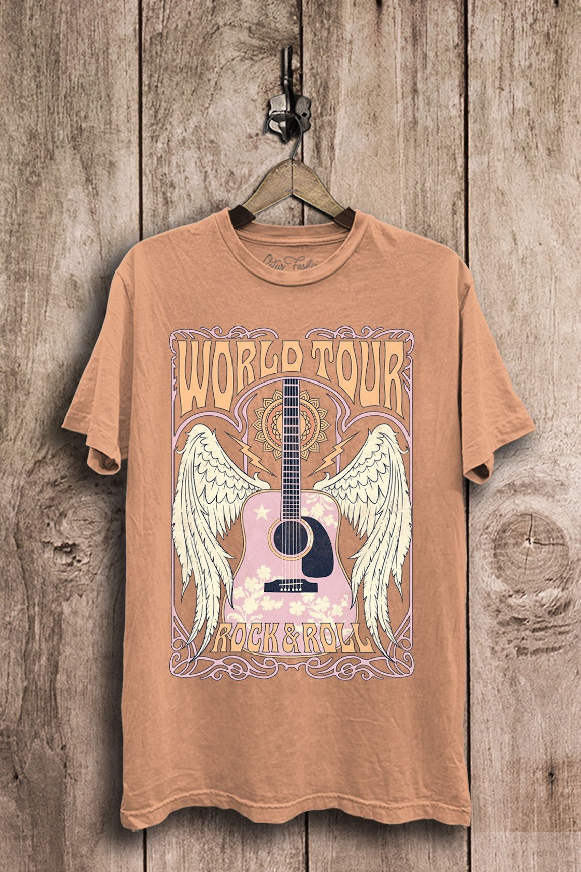 World Tour Mocha Brown Band Graphic Tee