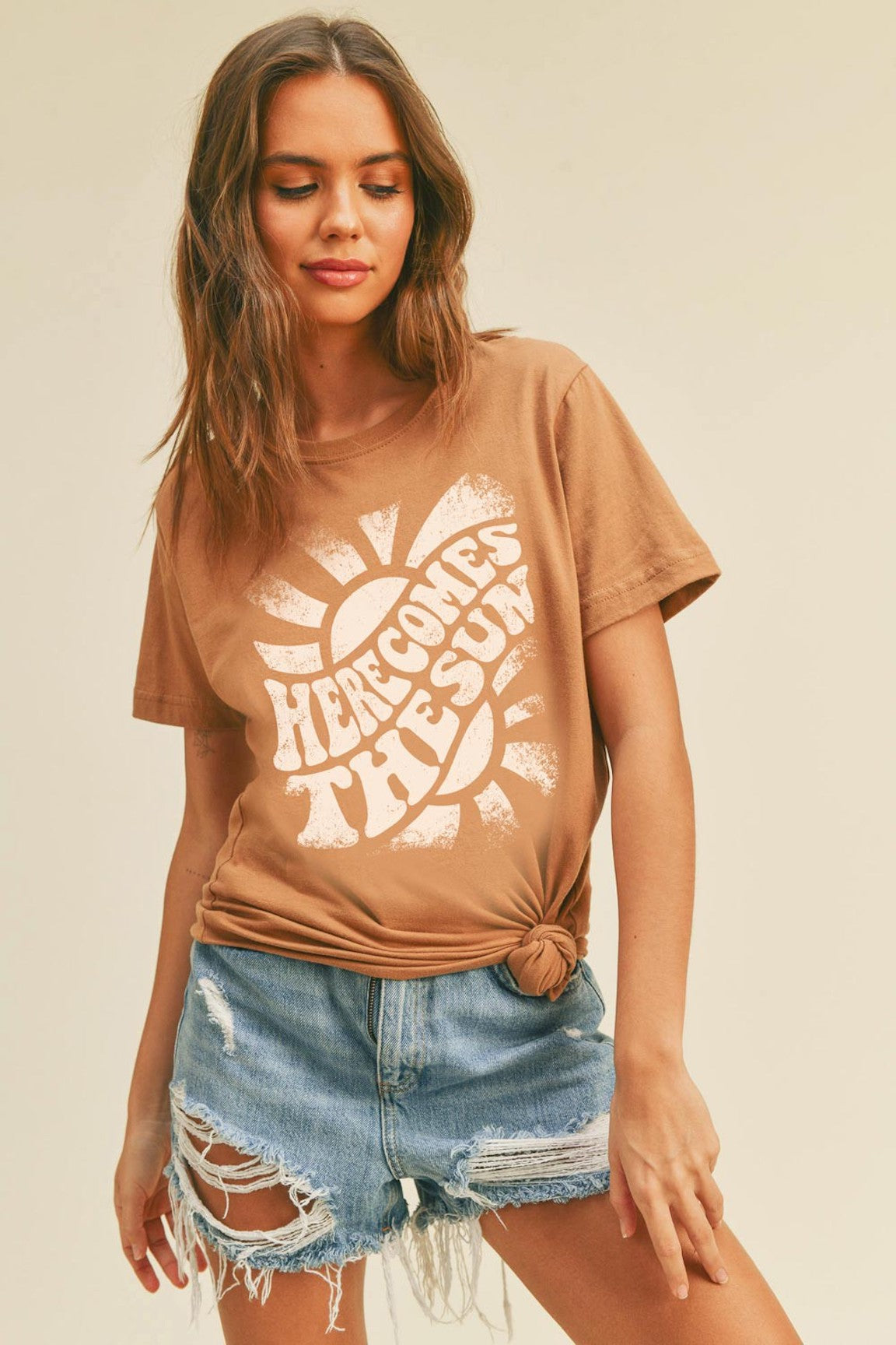 Here Comes the Sun Toasted Brown Graphic Tee