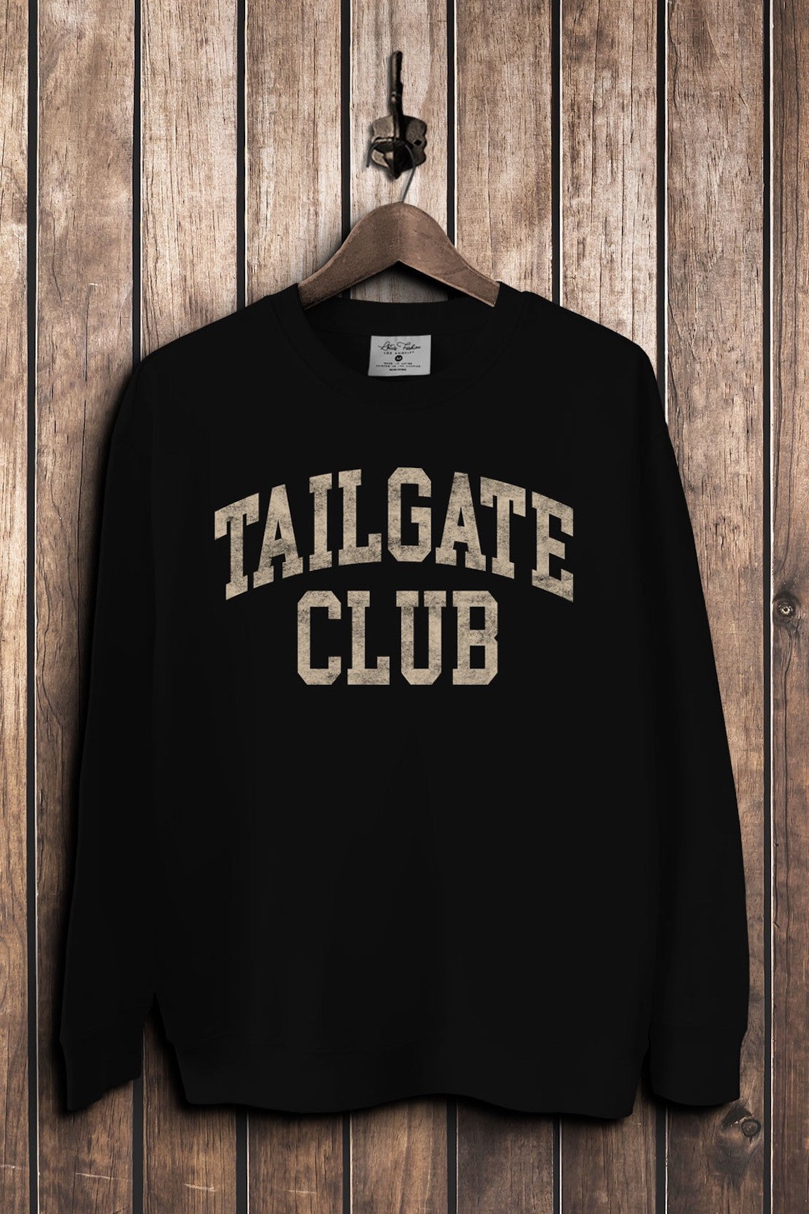 Tailgate Club Black Crewneck Pullover