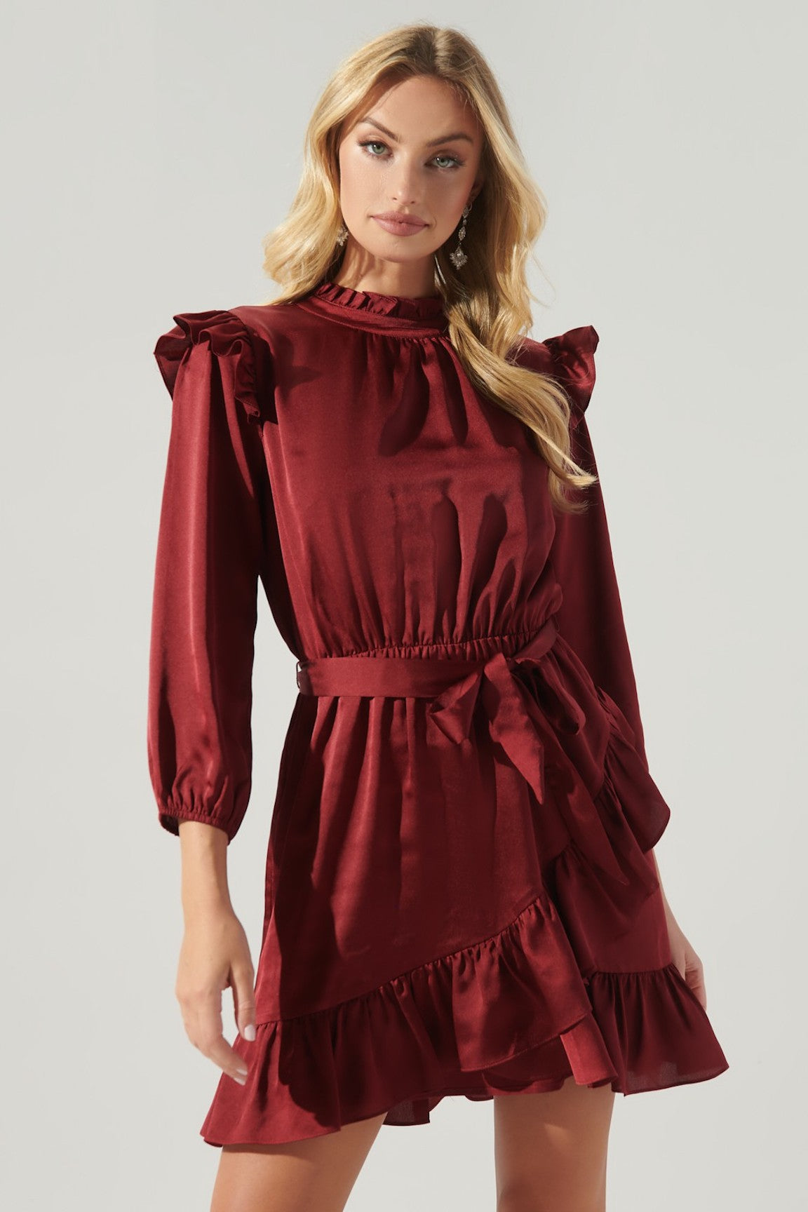 Mary Red Satin Dress