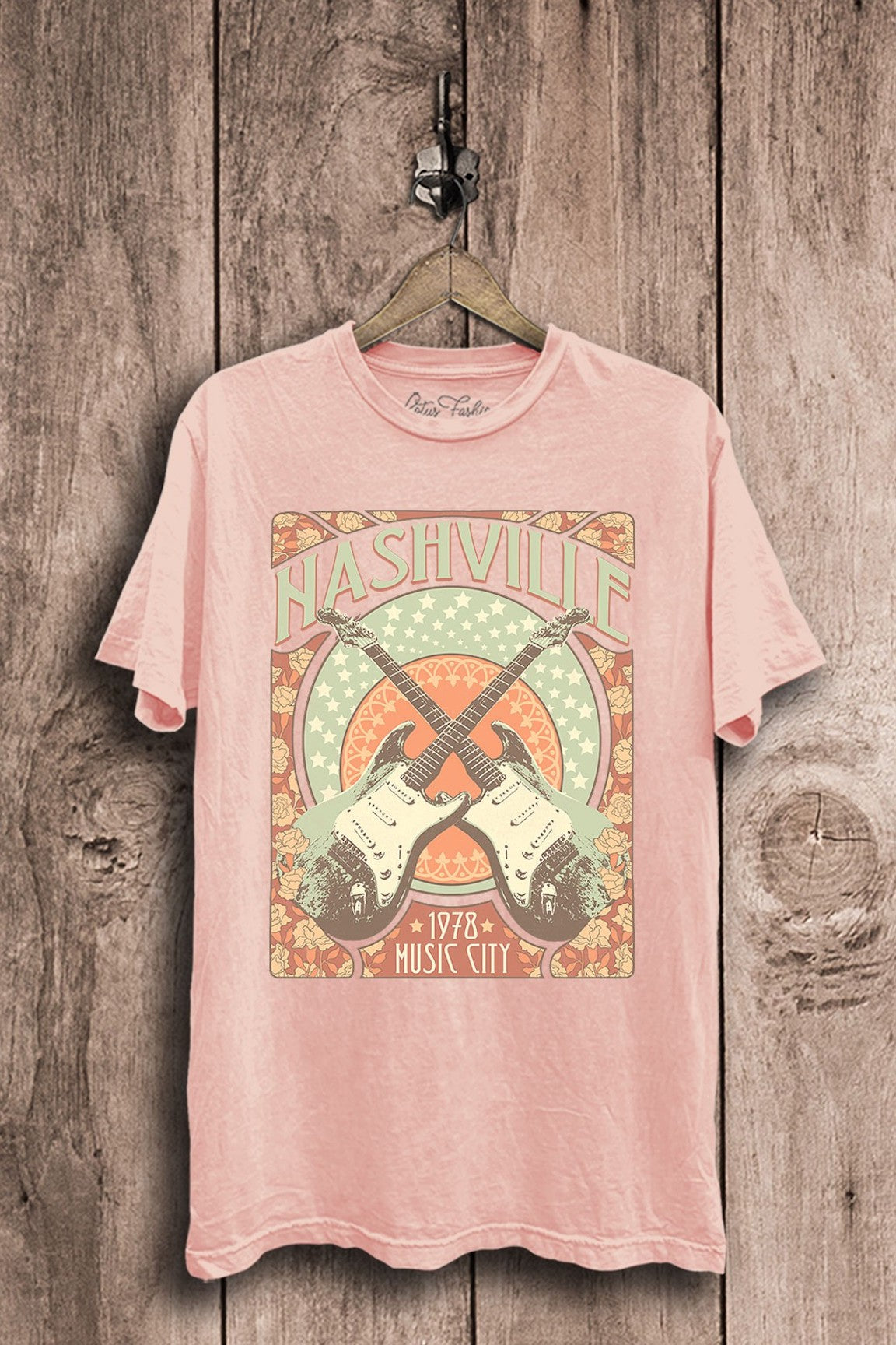 Nashville Music City Pink Graphic Tee - *CURVY*