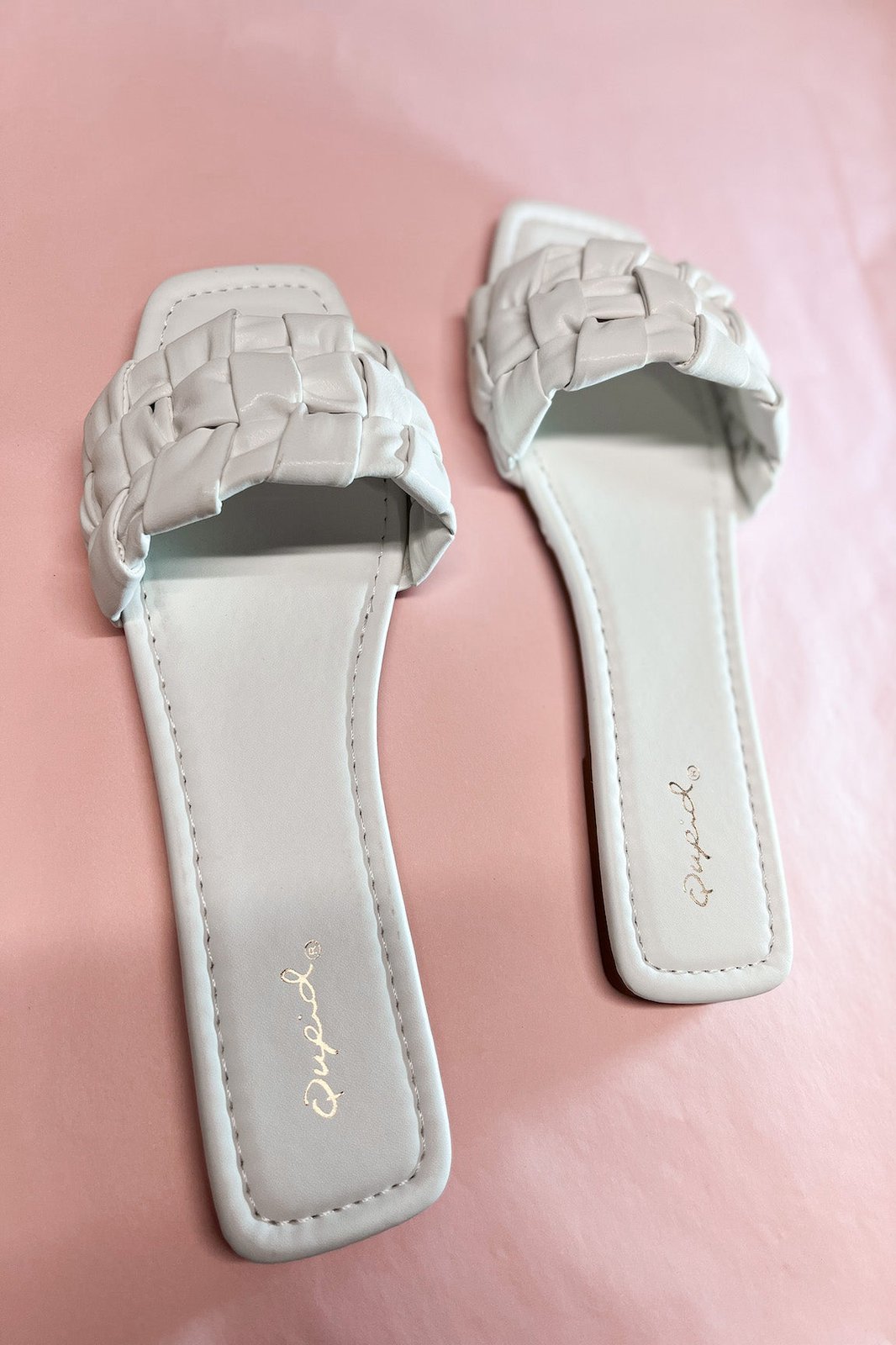 Taylor White Braided Sandals