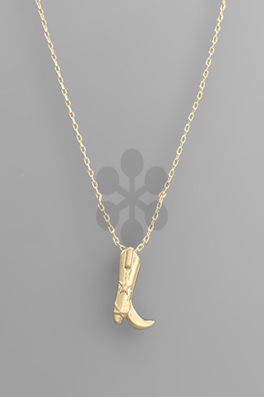 Hoedown Gold Cowgirl Boot Necklace